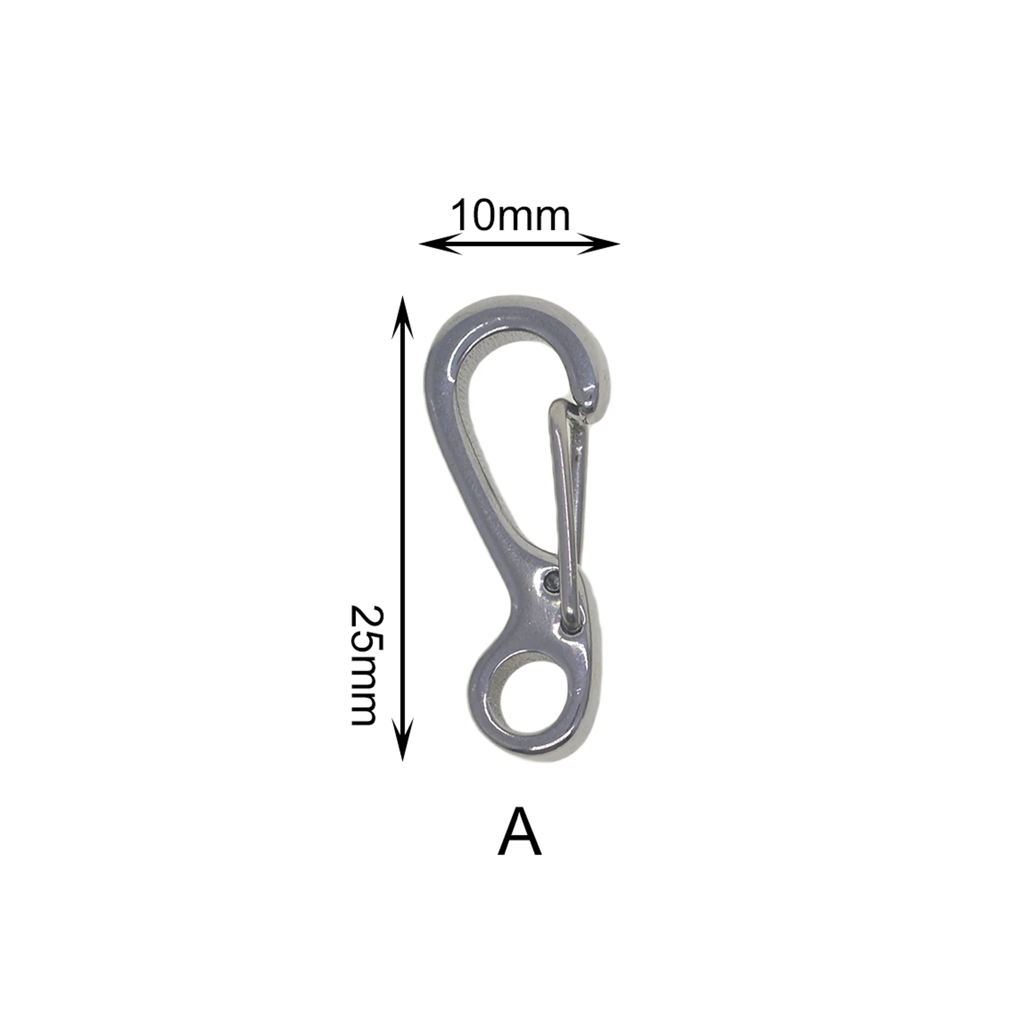 6pcs Mini Stainless Steel Spring Snap Hook Set