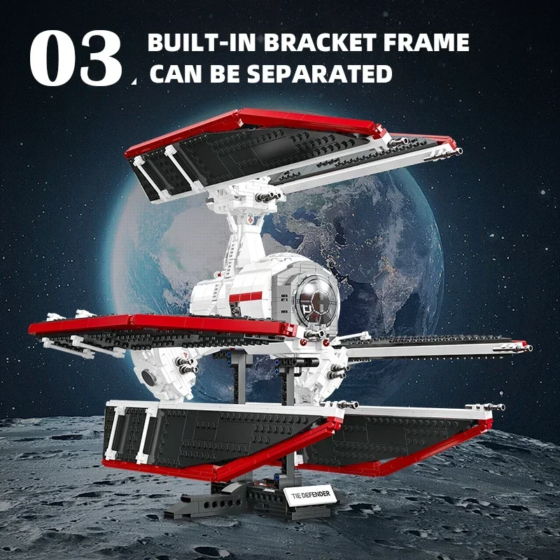 1664PCS Defender Fighter Building Blocks Spaceship Starfighter Model Bricks Kits Desktop Decoration Toys For Kids Holiday Gifts