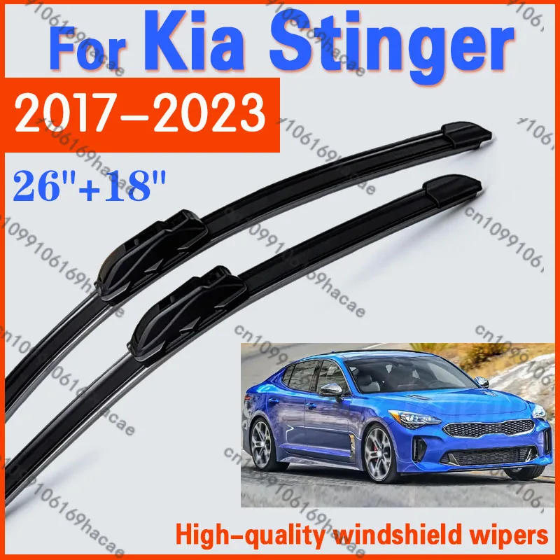 2pcs Front For Kia Stinger 2017-2023 Windshield Wiper Blades Windscreen Wiper HD Quiet Durable Automotive Wiper Reliable Quality