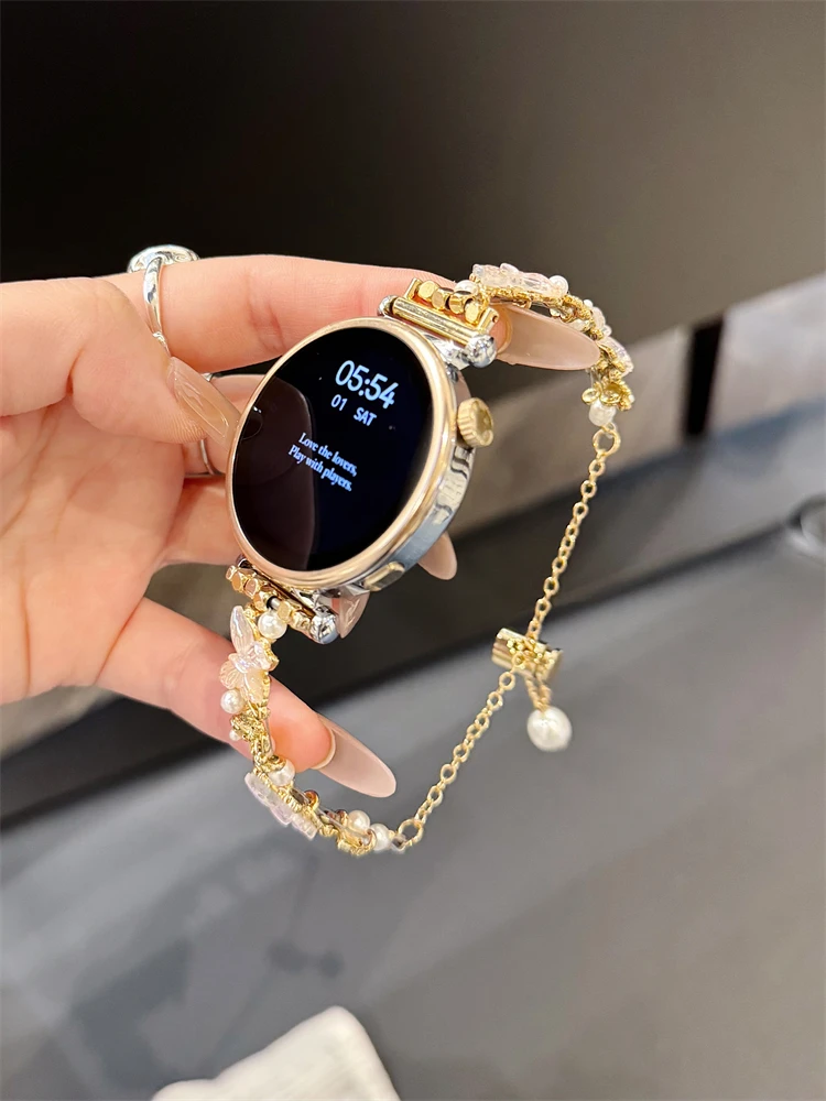 

Handmade Pearl Butterfly Bracelet Strap for HW Watch Fit3/Fit4 and HW Band 8/9/10NFC