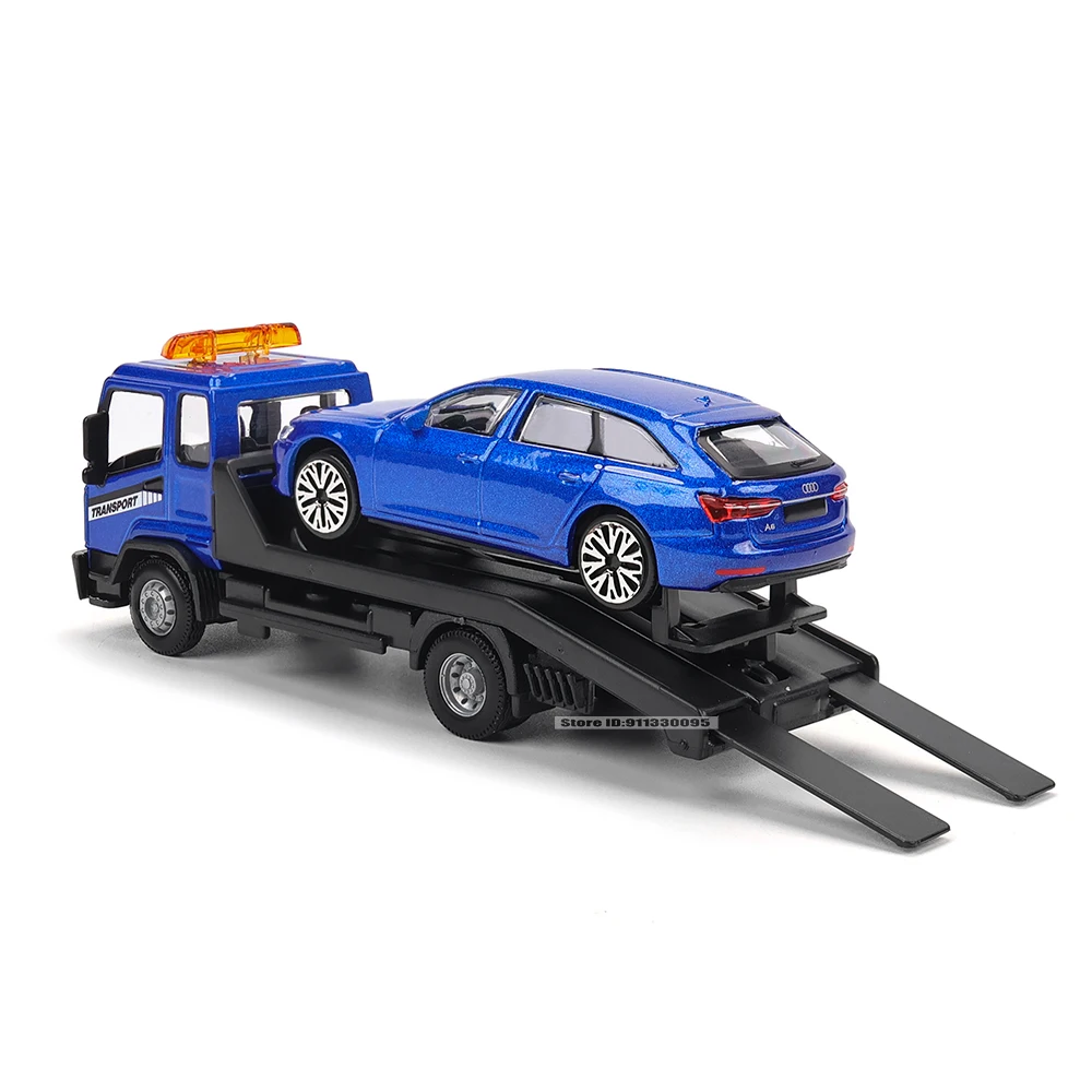 Bburago 1:43 Audi A6 F-TYPE Flatbed Tow Truck Alloy Luxury Vehicle Diecast Pull Back Cars Model Toy