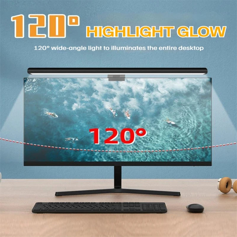 Stepless Dimming Screenbar Lamp Computer Screen Hanging Lamp Eyes Protection Bar For Learning Reading Monitor Lamp Led Desk Lamp