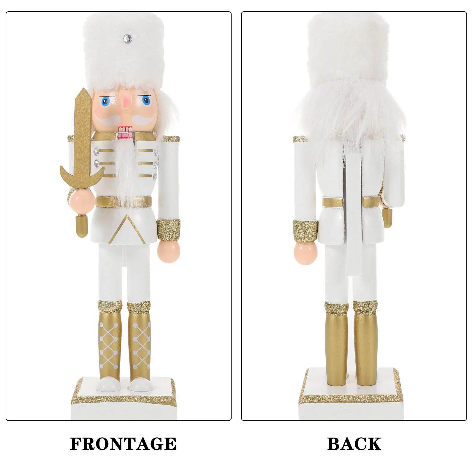 Christmas Nutcracker Wooden Soldier 25 Cm Hand Carved Rustic Table Mantel Shelf Fireplace Decoration Holiday