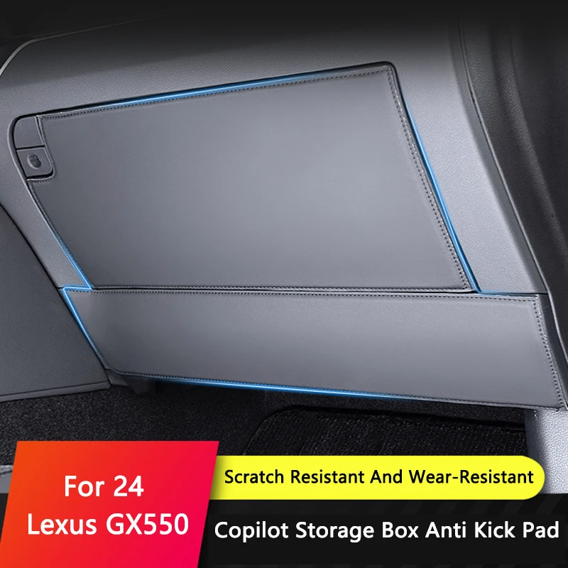 

QHCP Car Co-pilot Anti Kick Pad Sticker Co Pilot Anti-kick Leather Glove Box Protective Trim Fit For Lexus GX550h 2024 Accessory