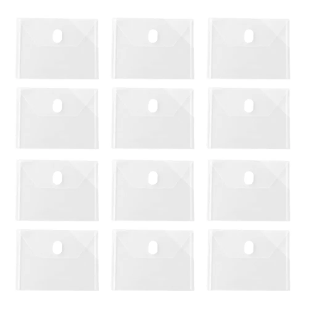 

24Pcs Transparent Plastic Envelope Organizer Closure Waterproof Compact File Holder for Office Home Travel