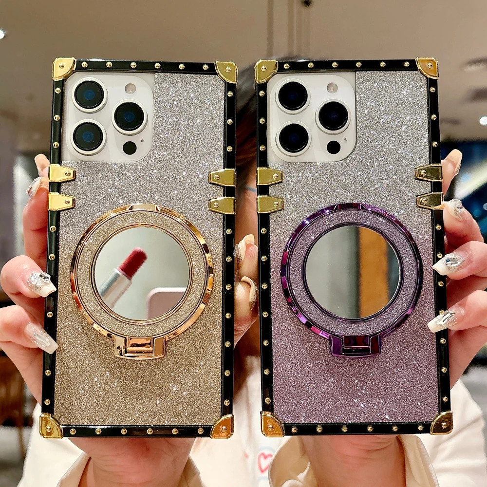 

Luxury Glitter Shockproof Retro Cover Gradient Matte Mirror Phone Case for iPhone 17 pro Max Air 11 12 13 14 15 pro 16 plus 16E