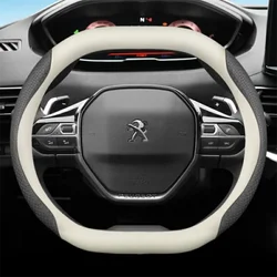 Leather Car Steering Wheel Cover for Peugeot 2008 E2008 5008 E5008 208 e208 Rifter GT 2024 2023 2022 2021 2025 Auto Accessories