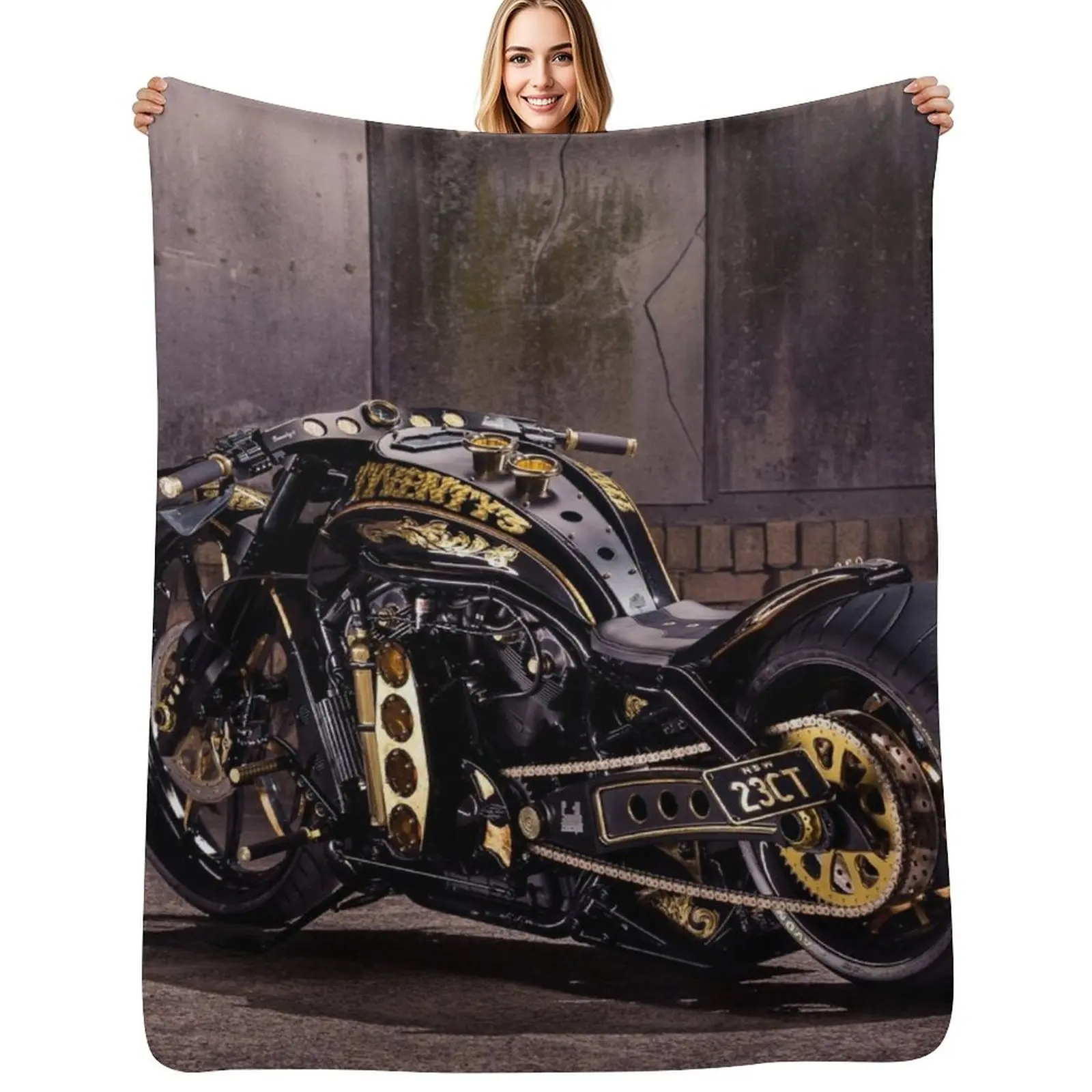 

Smith Concepts' Bagged and Blown VROD Throw Blanket For Sofa Thin Bed Luxury Thicken Luxury Throw Blankets