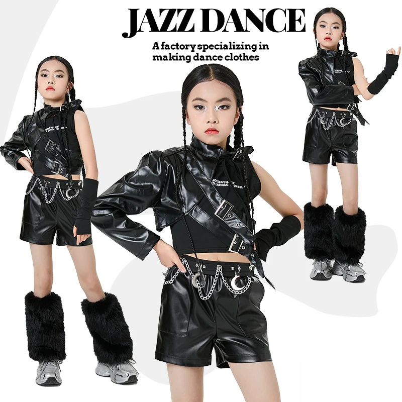 

New Girls Group Hip Hop Dance Outfits Children Jazz Dance Performance Costume Modern Dance Suits Stage Kpop Wear DQS19976