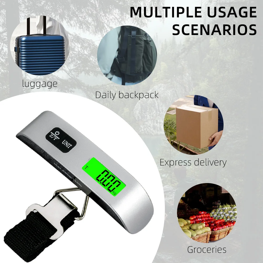 FODWET Portable Handheld ScalePrecision Digital LCD Display, 50kg/110lb Capacity with Non-Slip Hook for Luggage Travel Home image 5