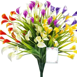 Artificial Calla Lily Bouquet 33cm Fake Flowers for Indoor Home Room Decor Garden Wedding Decora Outdoor Vase Flower Arrangement