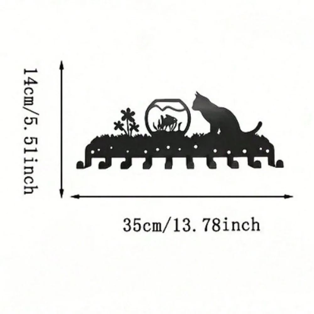 ที่แขวนกุญแจติดผนังรูปแมวน่ารักสุดพรีเมียม (5 ตะขอ) - ที่จัดระเบียบของใช้ทางเข้าบ้านรูปทรงสัตว์น่ารักสำหรับกุญแจ หมวก ผ้าขนหนู เสื้อโค้ท