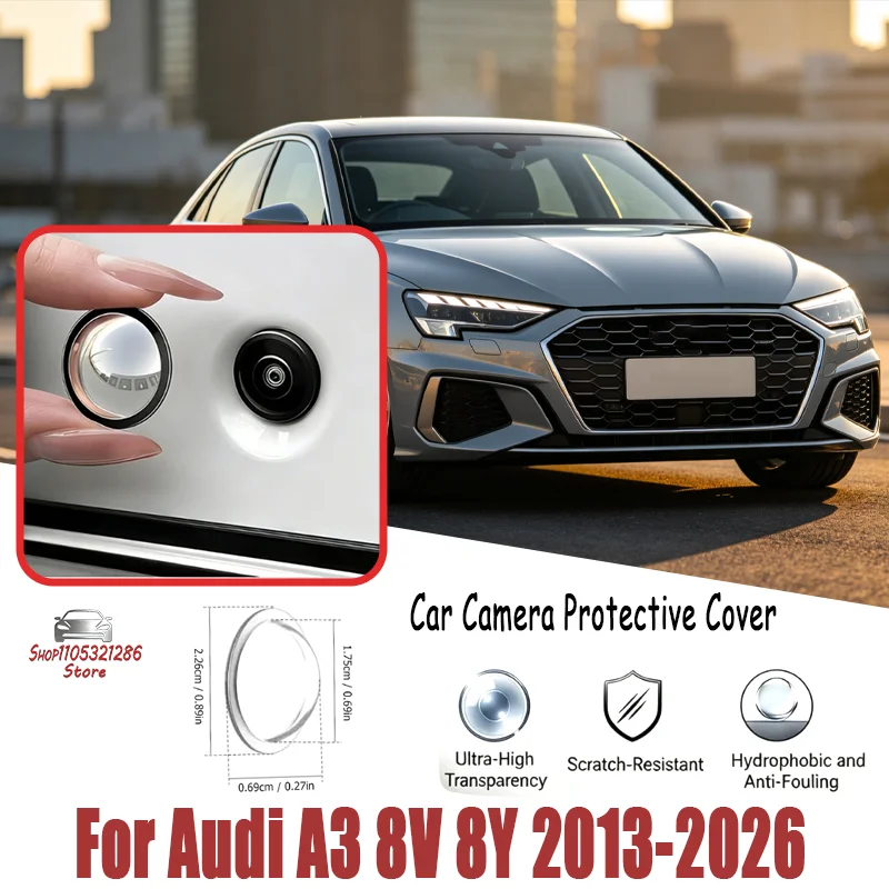 

For Audi A3 8V 8Y 2013-2026 360 Reverse Camera Lens Protector, Anti-Scratch PC Clear Sticker, Waterproof Dustproof Auto