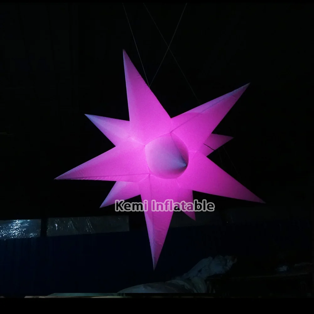 Free shipping 2 meters LED lighted inflatable star for decoration inflatable star with color changing LED light