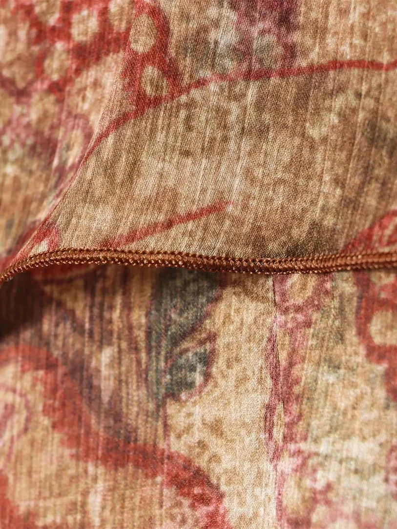 Bolo Sle ort Saia Svel Impressão Decoração em camadas Dr Cintura alta Algodão Casual Feminino Faion Outono Novo Arr...