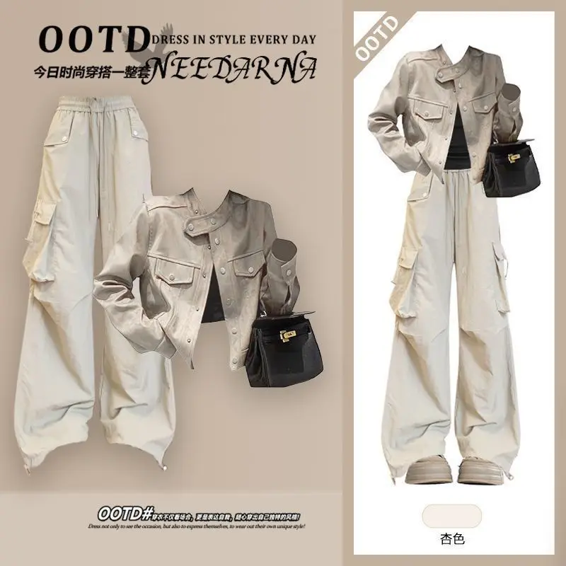 Fashion and Casual Women's Suit Spring and Autumn Korean Version Jacket Work Pants Two-piece Set