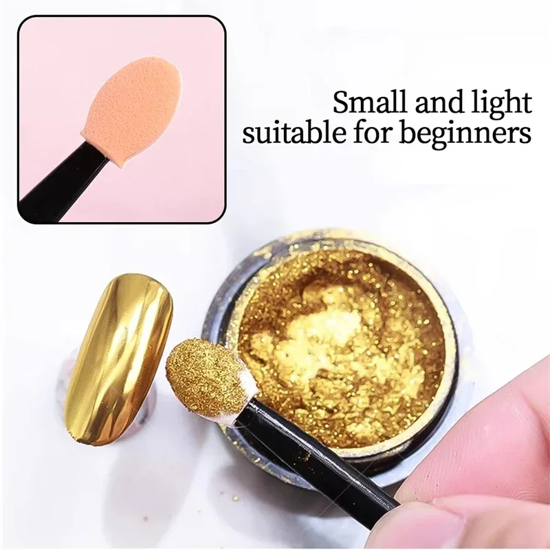 50/100pcs Nail Powder Brushes Sponge Double-head Mini Sponge Sticks Nails Art Mirror Chrome Pigment Applicator Makeup Tools image 3