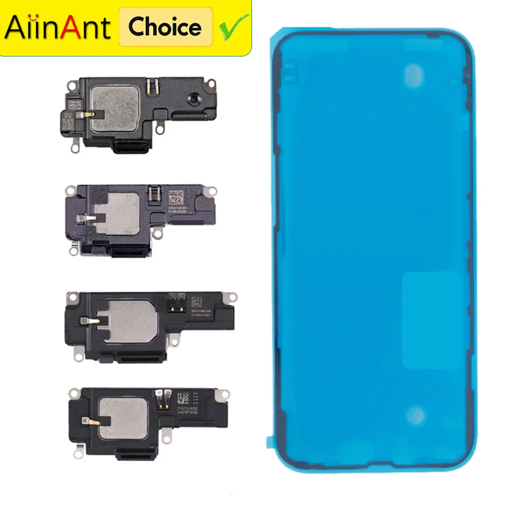 OEM Sticker + Flex For iPhone 15 14 13 12 Pro Max Plus Bottom LoudSpeaker Phone Sound Ringer Loud Speaker Flex Cable
