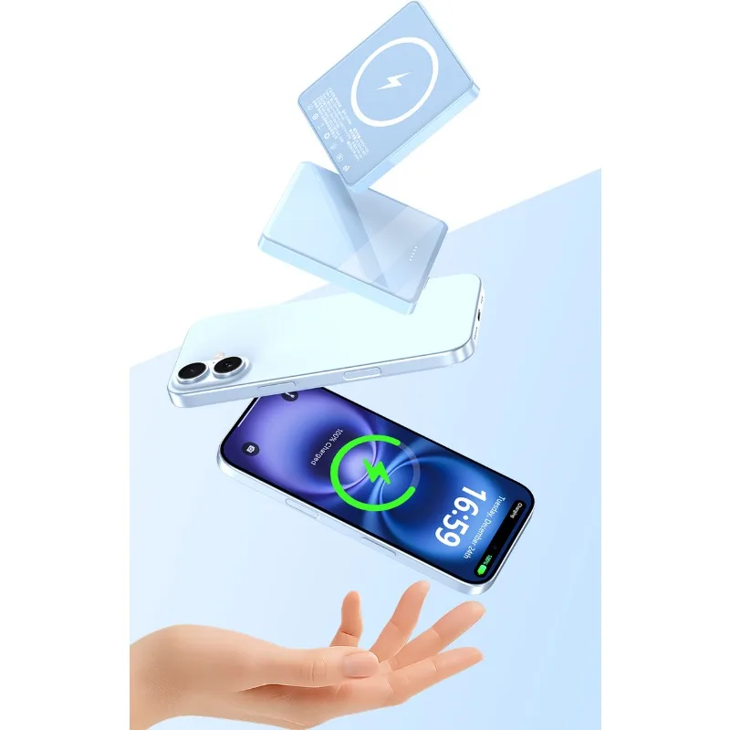 20000mAh Magnetic Wireless Fast Charging Power Bank Magsafe Portable Mobile Power Supply