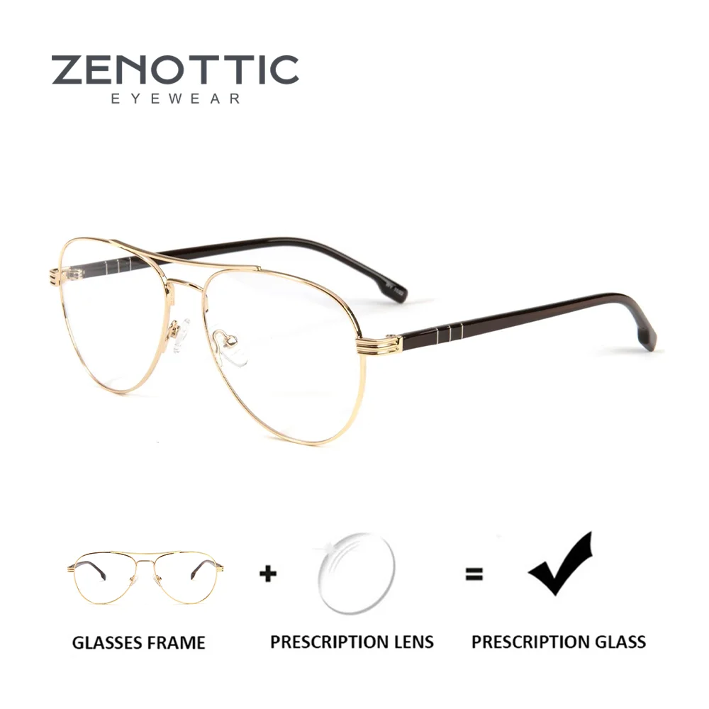 

ZENOTTIC стильные очки-авиаторы из сплава для близорукости, очки по рецепту для мужчин, фотохромные оптические очки-пилот, прогрессивные очки