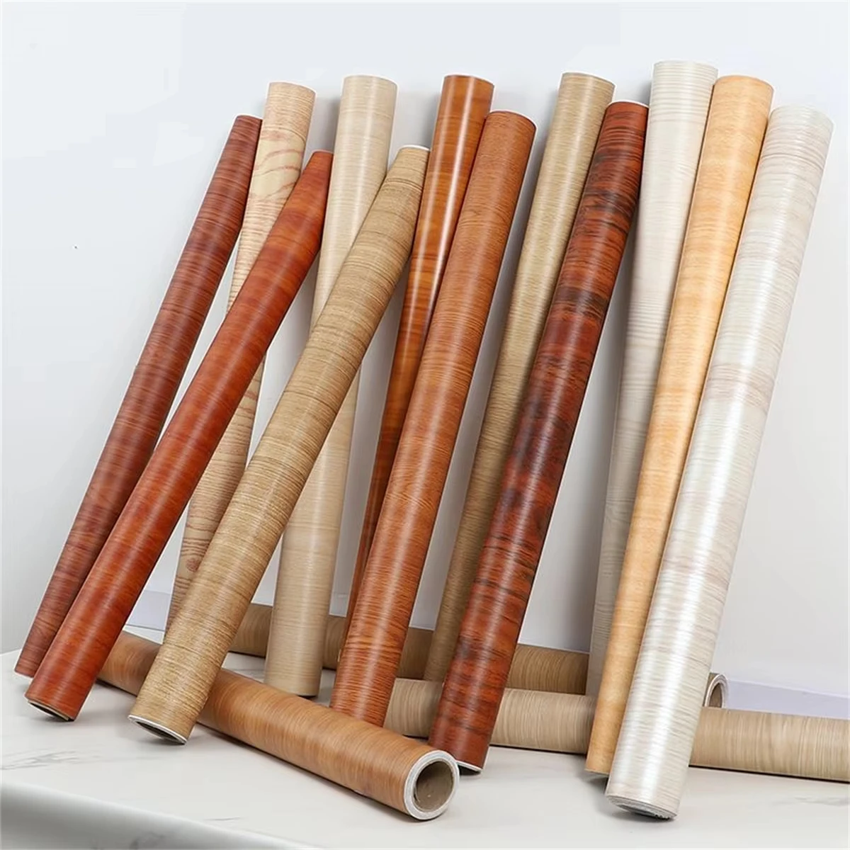 Wood Grain DIY Sticker PVC Self Adhesive Waterproof Wallpapers Renovation Furnitures Wall Stickers Home Decor Sticky Paper Decal