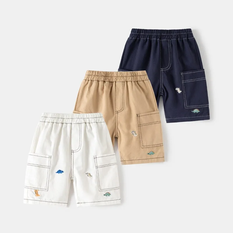 

Bellbell Summer Kid Boy Shorts Animal Embroidery Infant Baby Boy Shorts Elastic Waist Toddler Boys Shorts 1-5Y Little Boy Shorts