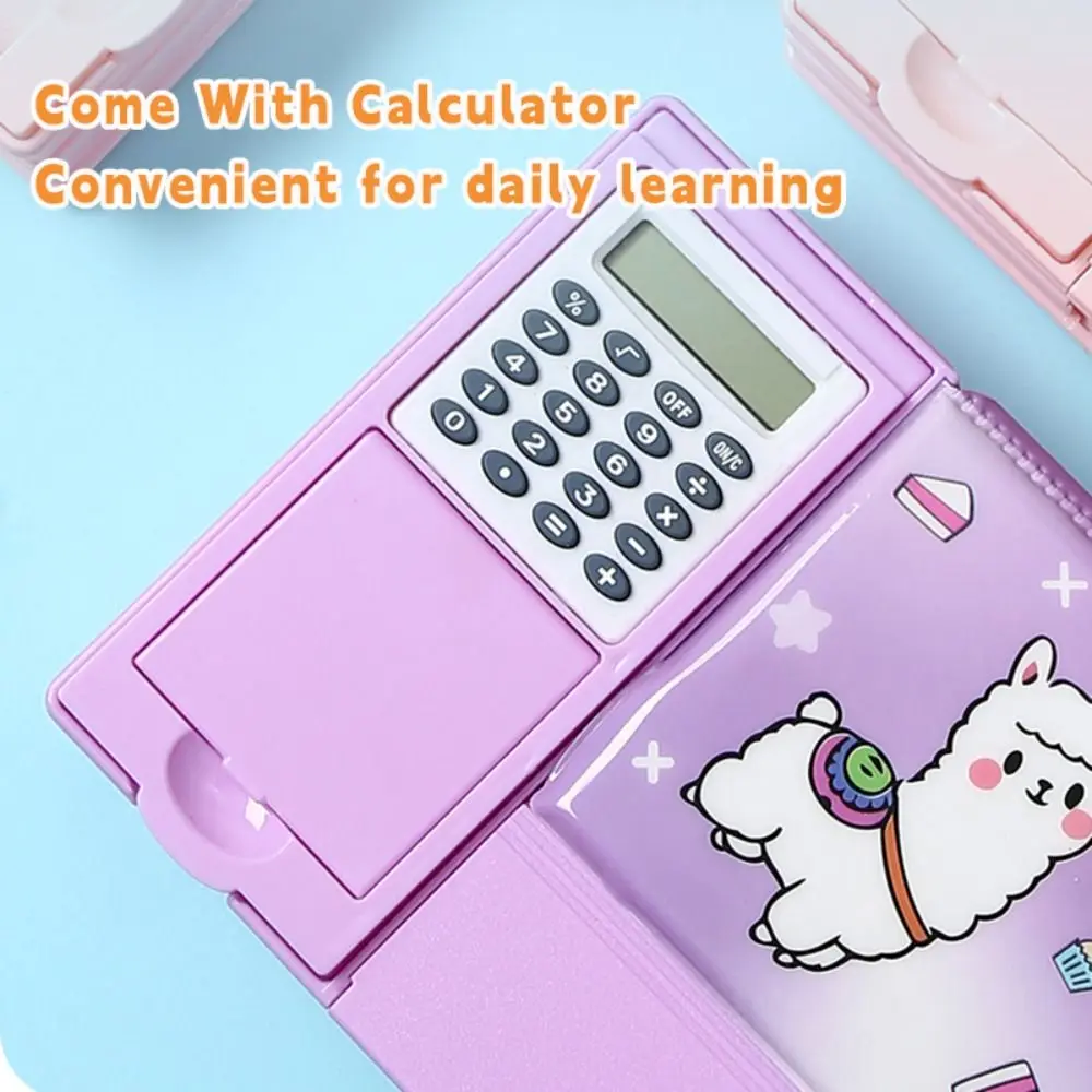 

Multifunctional Multifunctional Pencil Case Fun Mechanism Design Double Sided Use Pen Box Large Capacity With Calculator
