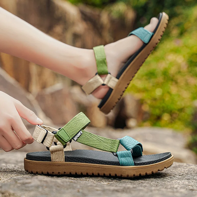 Couple Outdoor Sports Sandals Men Women Summer Beach Sandals Non-slip Breathable Casual Flat Sandalias Plus Size 36-45