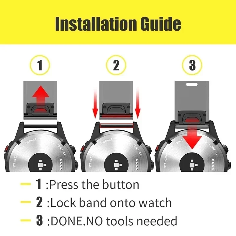 Correa de acero inoxidable para Garmin Fenix 8, 7 Pro, 7X, 6, 6X, 5X, 8X Plus, correa de Metal para Garmin Epix Pro, Tactix 7 Pro, QuickFit