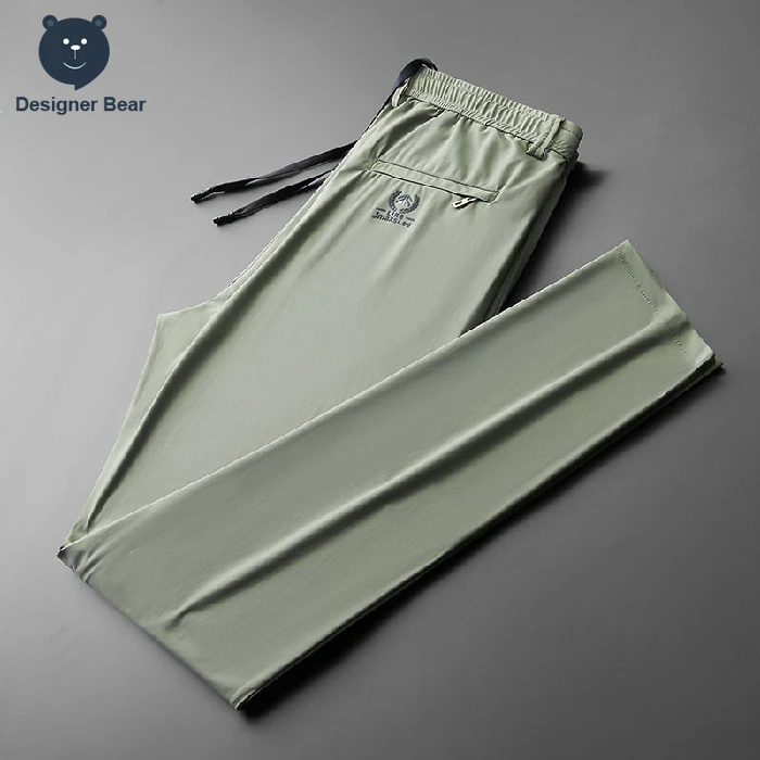 

Brand Clothing Summer Thin High Stretch Casual Pants Men Straight Trousers Outdoor Jogging Running Work Sports Sweatpants Man