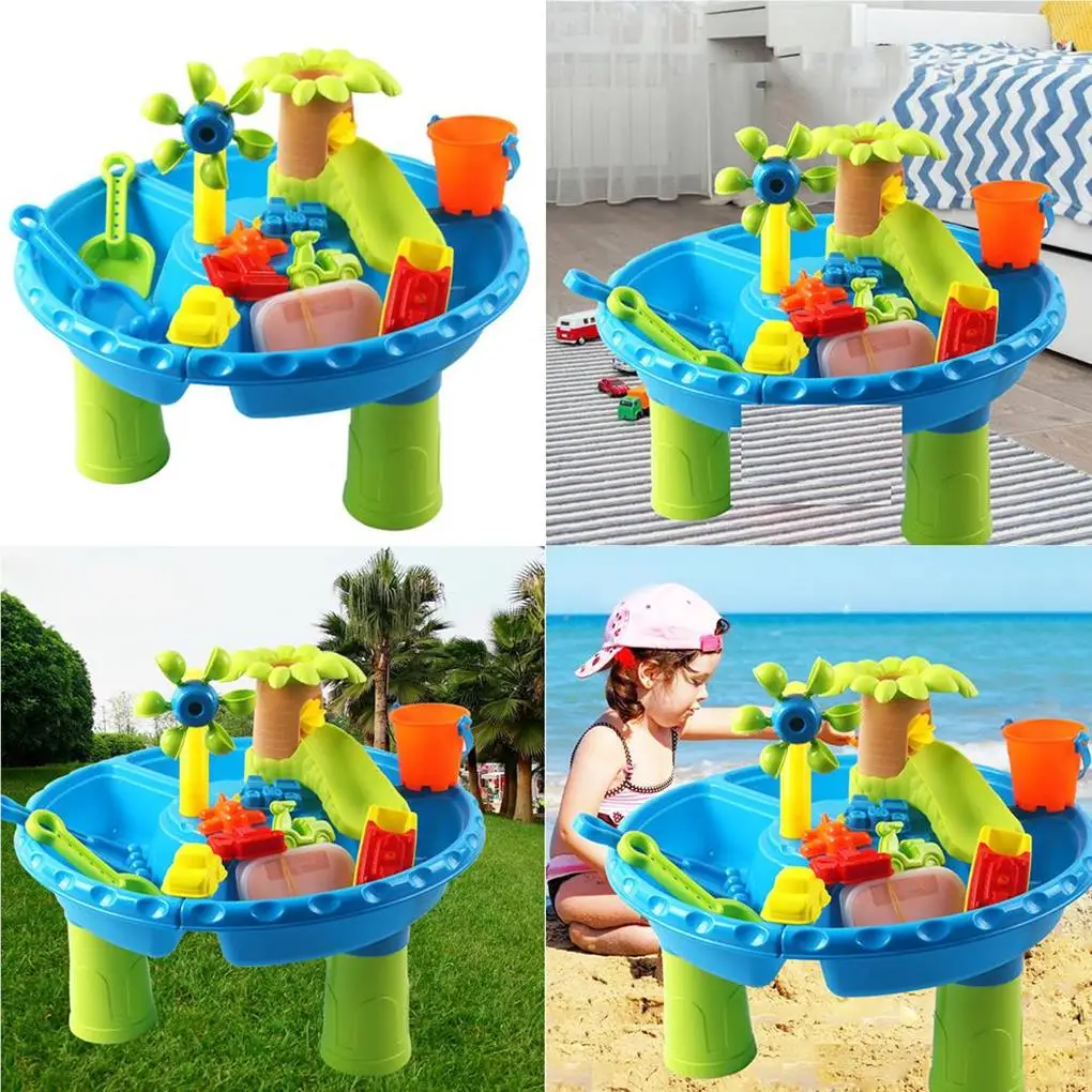 22 Pieces Sand Water Table Beach Toys Rain Showers Paddling Sensory Desk Early Education for Toddlers 1-3 Years