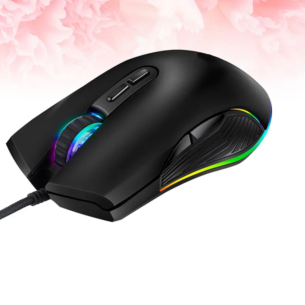 Type-C Optical Gaming Mouse 7 Buttons Rgb Light Modes Side Flow Effect 4 Level Dpi 800 1600 2400 3200 Wide Compatibility Pc