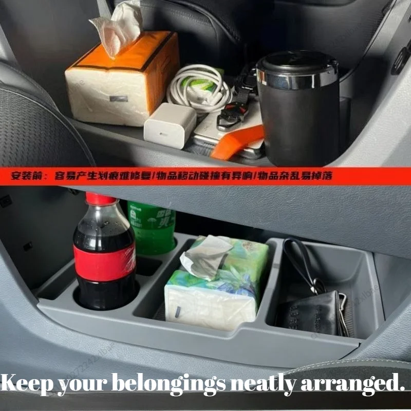 TPE Under-Center Console Storage Box & Armrest Lower Storage Organizer Mat Custom Fit for BAIC BJ30 2024-2026 Accessories