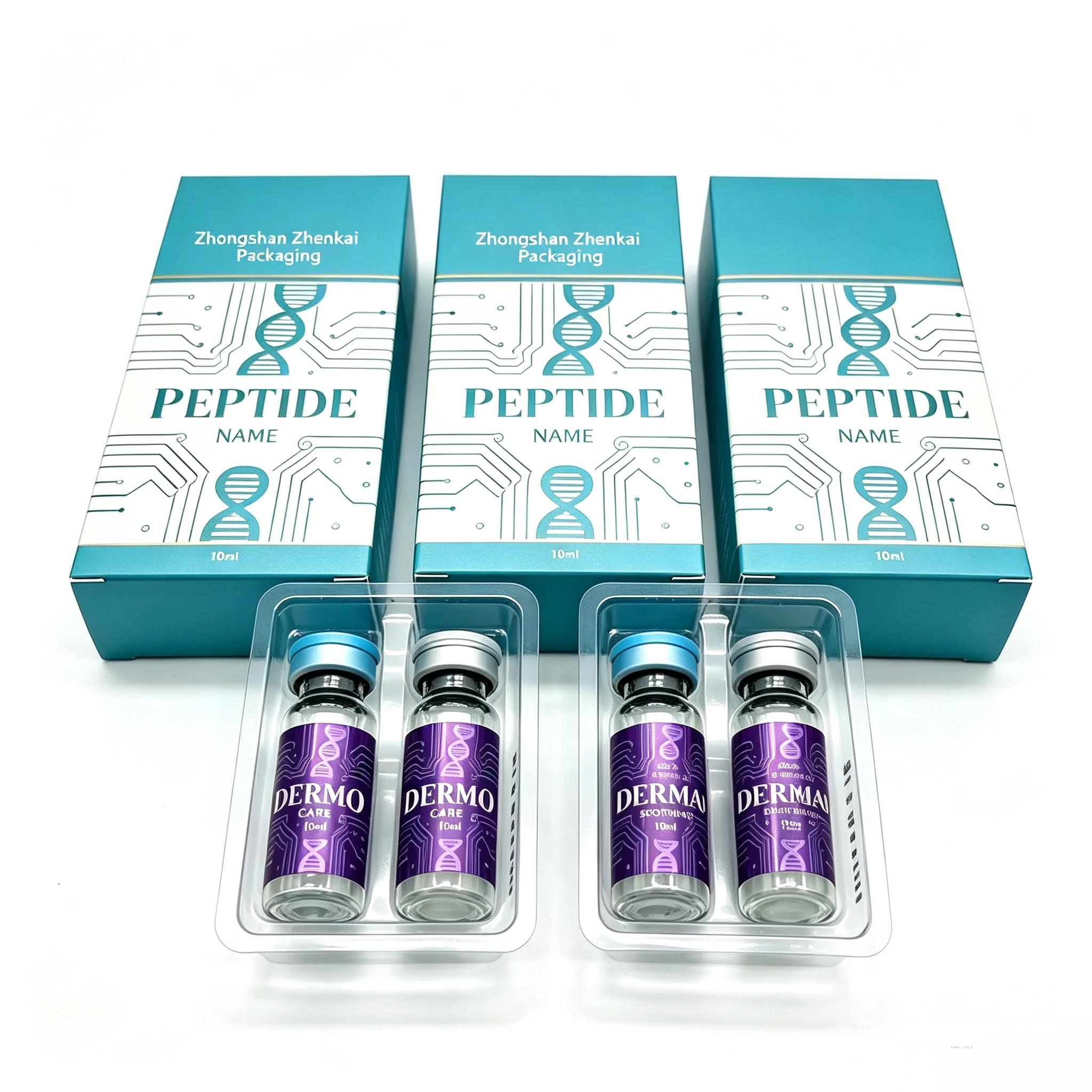 Custom HD Waterproof Printed Packaging Boxes Self Adhesive Vinyl Peptide Bottle Labels Fit Skincare Fitness Supplement Vials