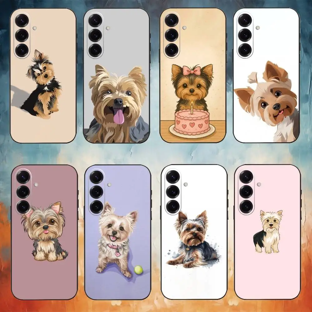 

Cute Dog Yorkshire Terrier Phone Case For Samsung Galaxy A73,A72,A71,A70,A53,A52,A51,Others Soft Black Cover