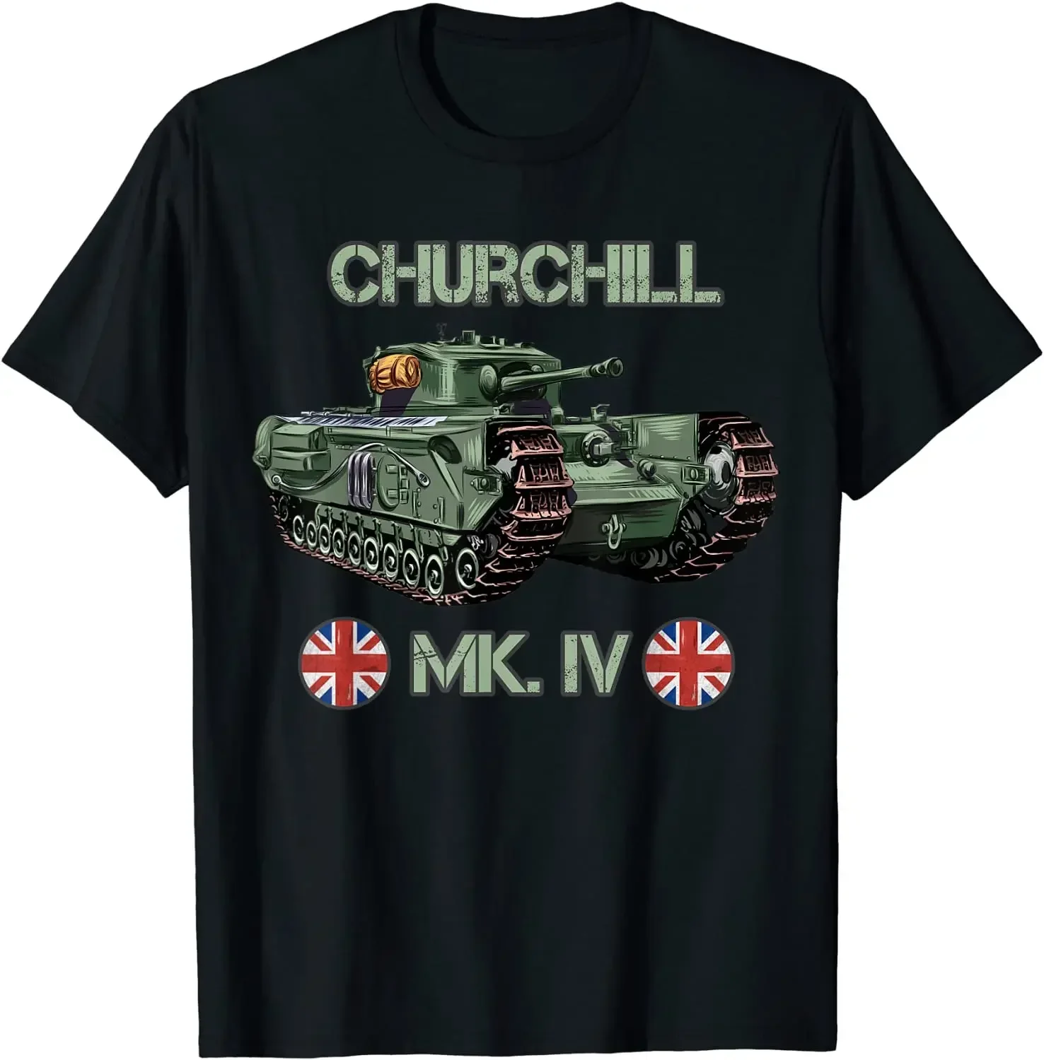 WWII British Army Churchill Mk.4 Tank T-Shirt. Summer Cotton O-Neck Short Sleeve Mens T Shirt New S-3XL