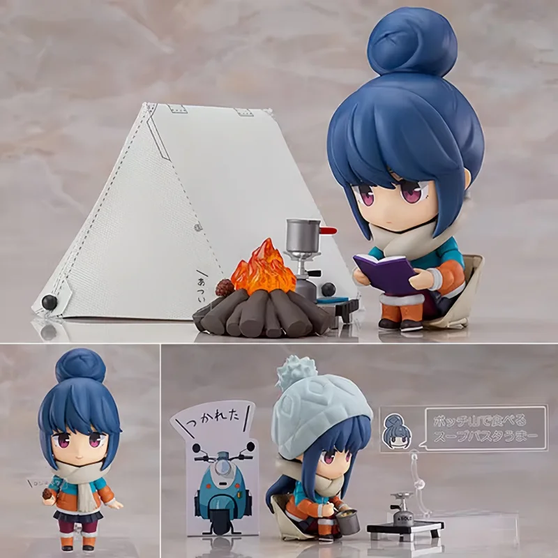 

Laid - Back Camp Shima Rin Handmade Cute Q-Version Small People With Face Changing Joint Movement Model Anime Peripheral Gifts