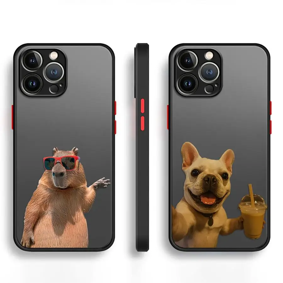 Funda de teléfono para Apple iPhone XS Max 15 16 14 Plus 17 Air 12 13 11 17 Pro Max 16e 13 Mini 7 8 funda suave perro pez globo