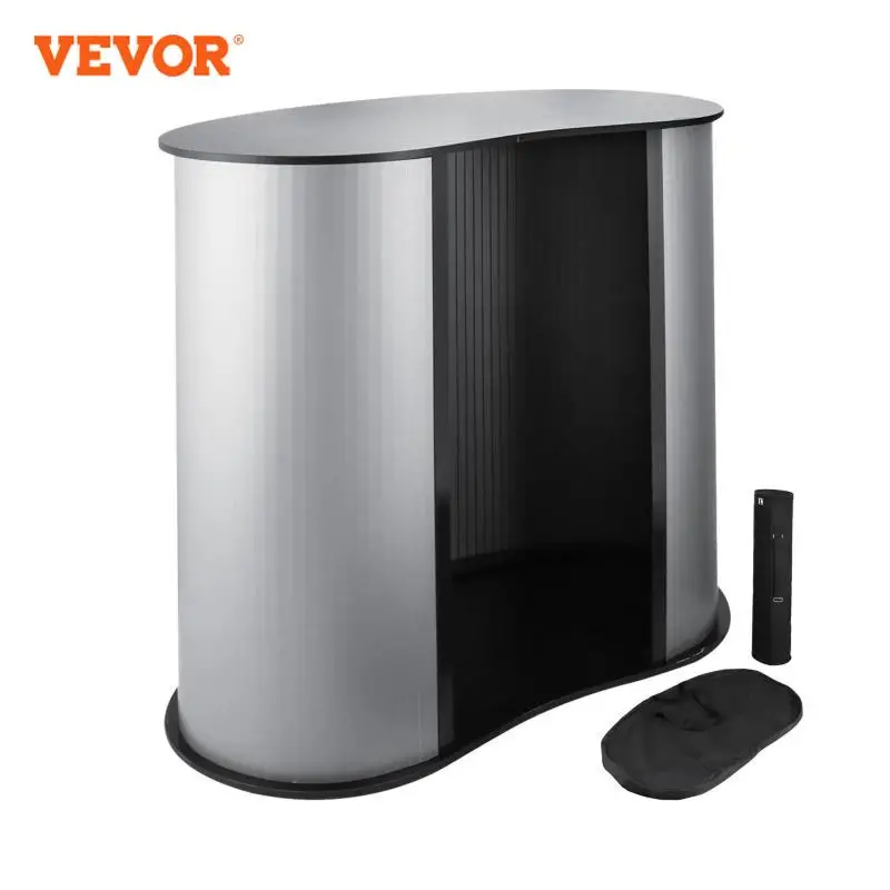 VEVOR 36.5 Inch Portable Trade Show Pop Up Booth Display Podium Banner Stand Counter Exhibition Table with Carrying Storage Bags