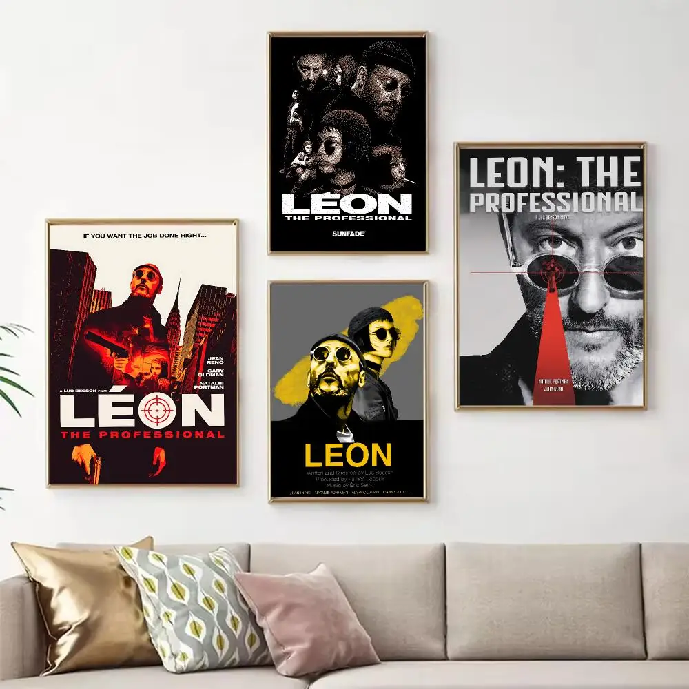 Iconic Movie Leon: The Professional Poster Chic Art Poster Self-Adhesive No Glue Residue for Bedroom Hallway