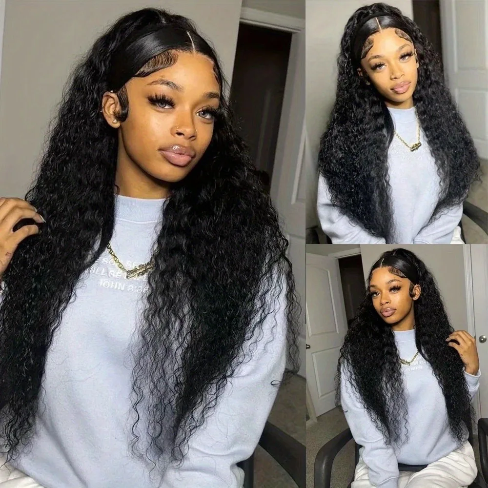 Pelucas sin pegamento rizadas birmanas cabello humano prearrancado precortado 180% densidad 13x4 HD encaje desgaste y Go peluca sin pegamento para mujeres Natural