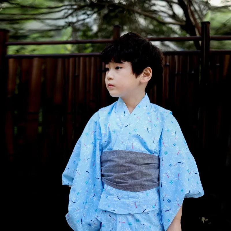 Spring Summer Japanese Style Children Kimono Yukata Boys' Japanese Yukata Formal Attire Traditional Boys' Kimono Clothes ZF417