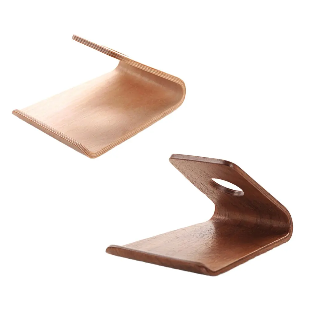 Creative Solid Wood Phone Holder Universal Mobile Desktop Stand Multifunction Tablet Stand Charging Stand Wooden Base