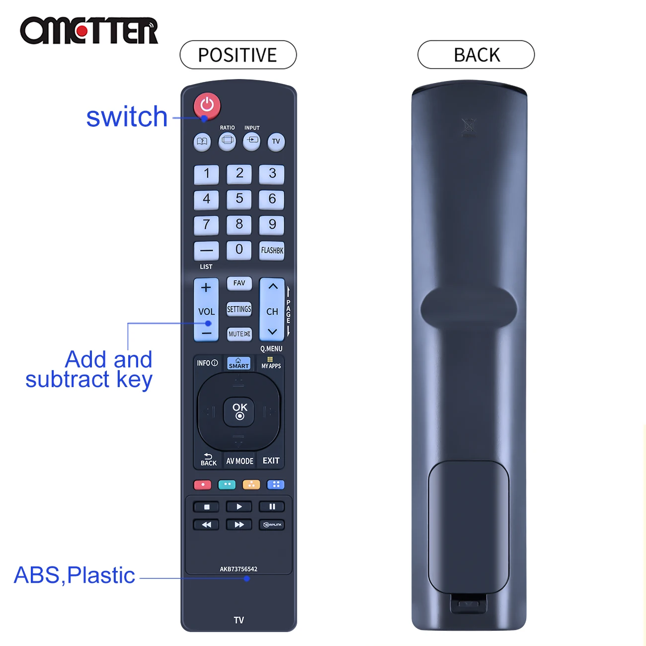 AKB73756542 Remote Fit for TV 39LN5700 60PN5700 42LN5700-UH 47LN5600 47LN5700 47LN5700-UH 47LN5710 47LN5710-UI 50LN5600