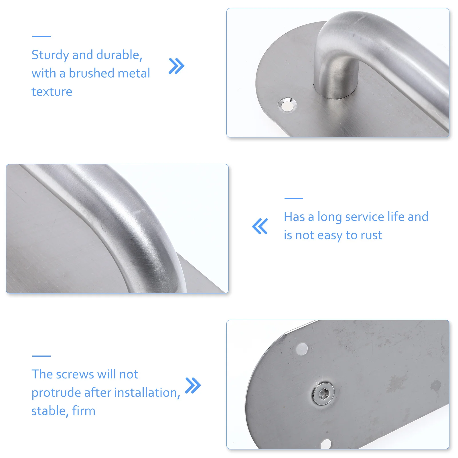 

1 pc Stainless Steel Handle Thickened Fire Door Handle Durable For Wooden Store Door Home Pull Knob Hardware Drawer Pull