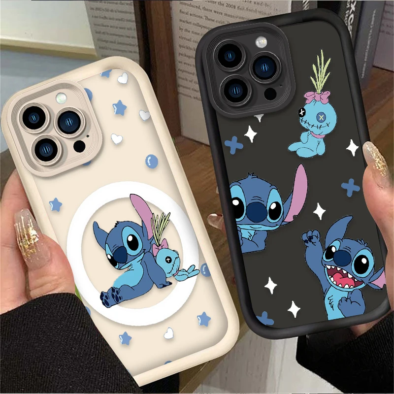 Coque de téléphone à dessin animé Stitch, étui arrière antichoc pour iPhone 16 16E 15 14 13 12 11 Pro Max X XS X S Max XR SE 2020 SE4 7 8