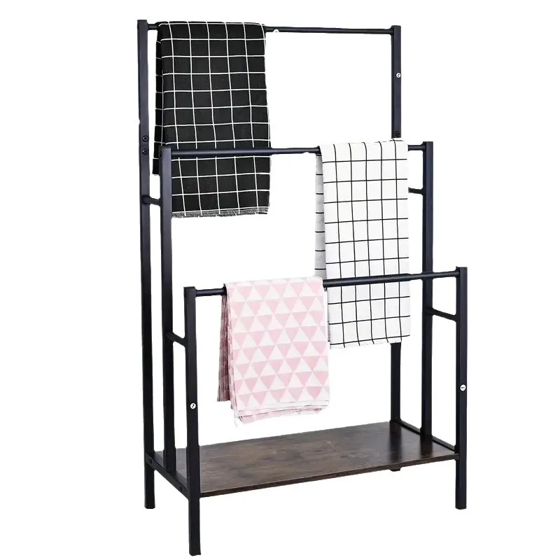 Floor-to-ceiling rack, modern simplicity with shelf three-layer towel bracket