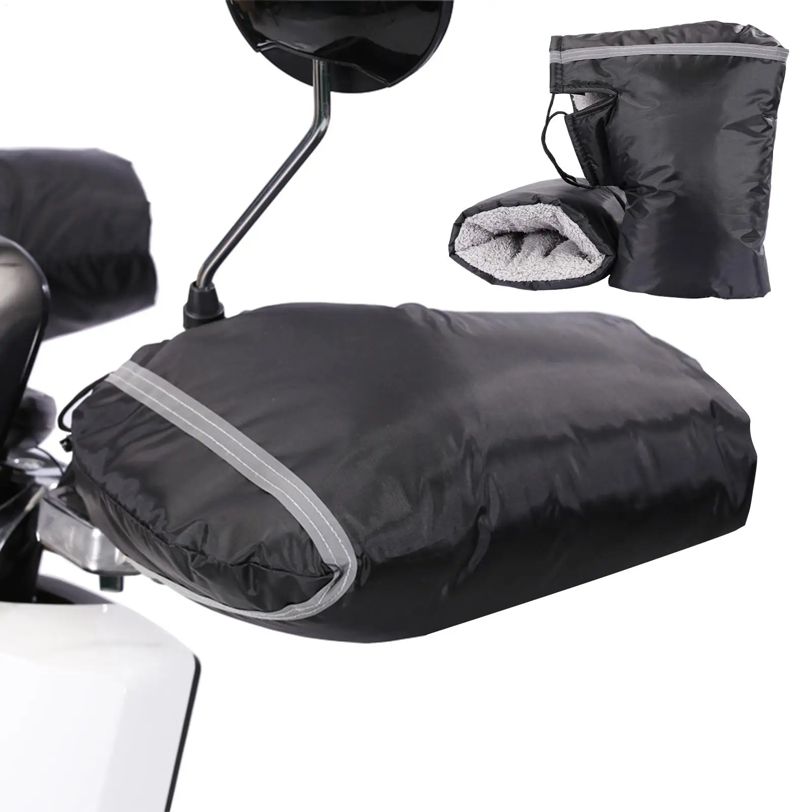 1pair Motorcycle Handlebar Mittens Winter Cycling Gloves Waterproof Handle Bar Mitts Snowmobile E-Bike Motorbike Thermal Gloves view 2