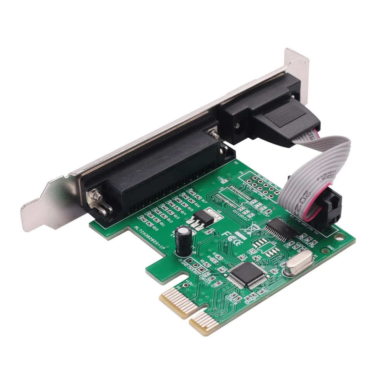 RS232 RS-232 Serial Port COM & DB25 Printer Parallel Port LPT to PCI-E PCI Express Card Adapter Converter WCH382L Chip