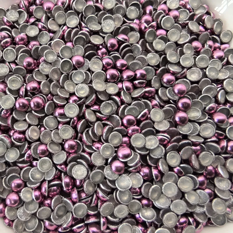 Round Metal Studs 3MM Hotfix Rhinestones Iron Crystal 144Pcs Garment Small Beads Punk Metal Style Faux Rivets Diy Decoration